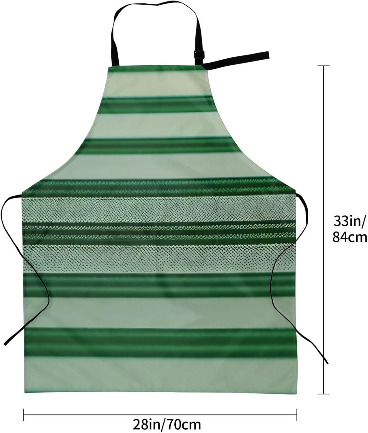 YANYU Green Striped Print 28x33 In Kitchen Apron Stylish Chef Apron with Pockets for Cooking Baking Painting