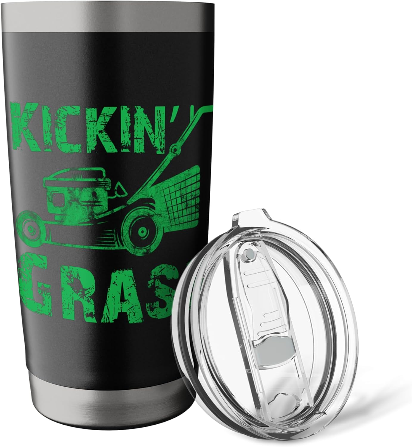 Kicking Grass Lawn Mowing Landscaping Gardener Father's Day Stainless Steel Insulated Tumbler