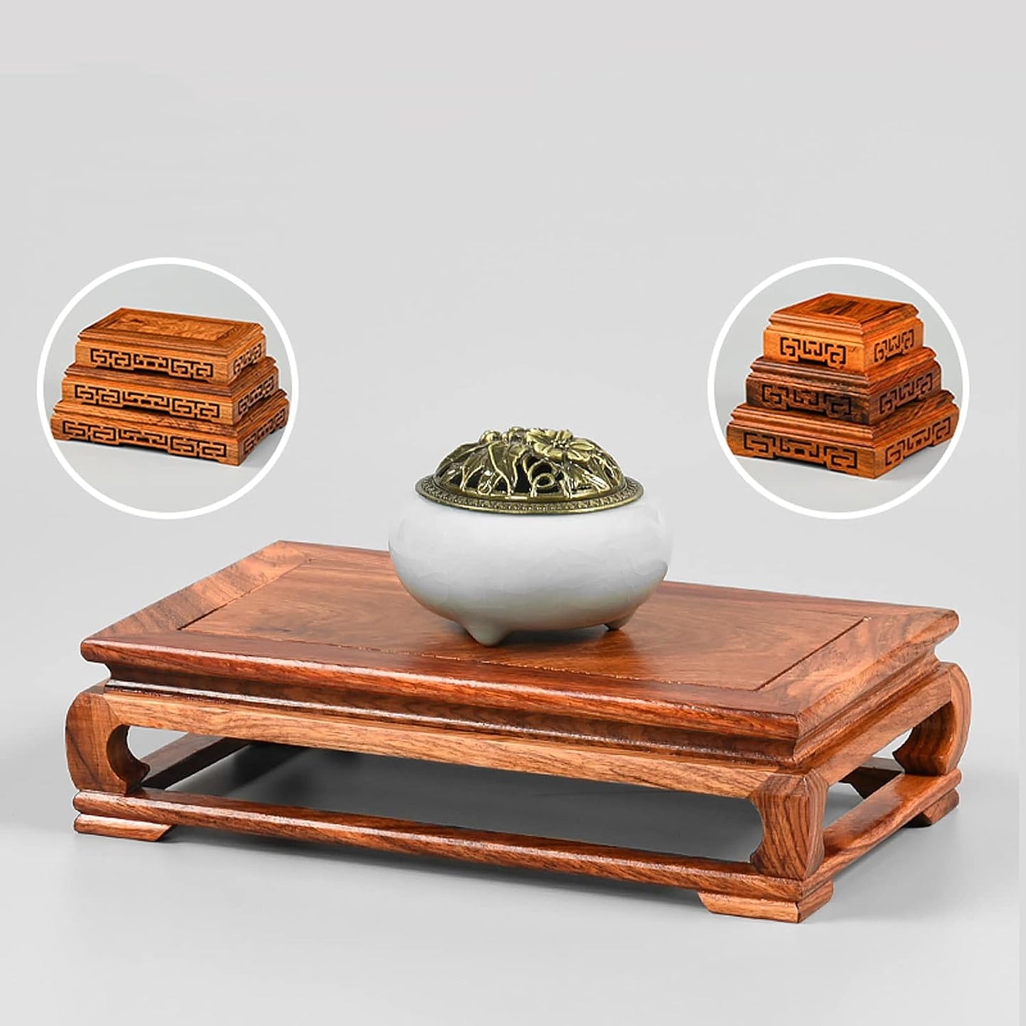 Vase Base Plant Stand for Indoor Outdoor Plants Flower Holder Stand for Wooden Bonsai Base 2.2Inch High Rectangular Decoration Worker Bonsai Display ?Base