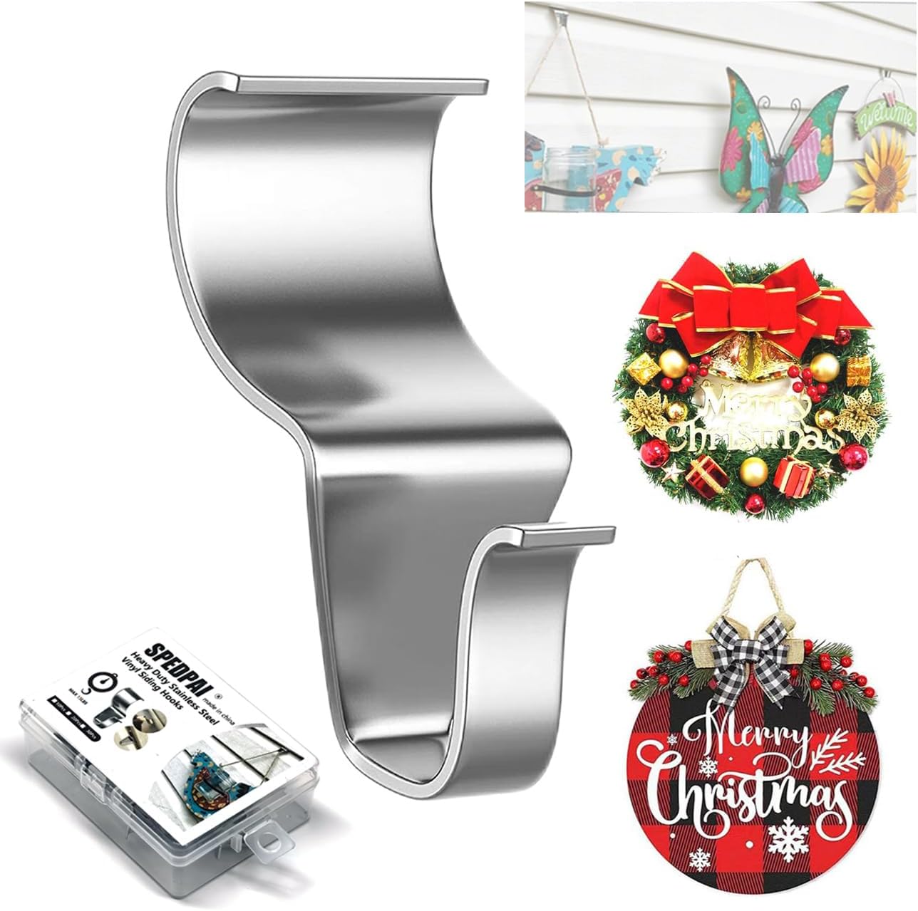 Vinyl Siding Hooks for Hanging Outdoor Decorations,Heavy Duty Wall Hoo