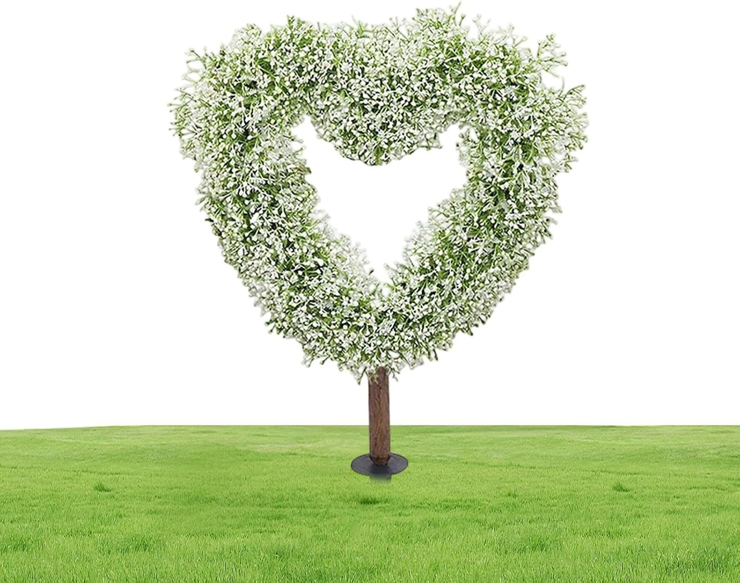 Artificial Topiary Decor - 25.5in Heart Shaped, Valentine Plant with Spring Design, Outdoor Garden with Weather Resistant, Wedding Stake Ornament, Farmhouse Decoration for Planter Pot