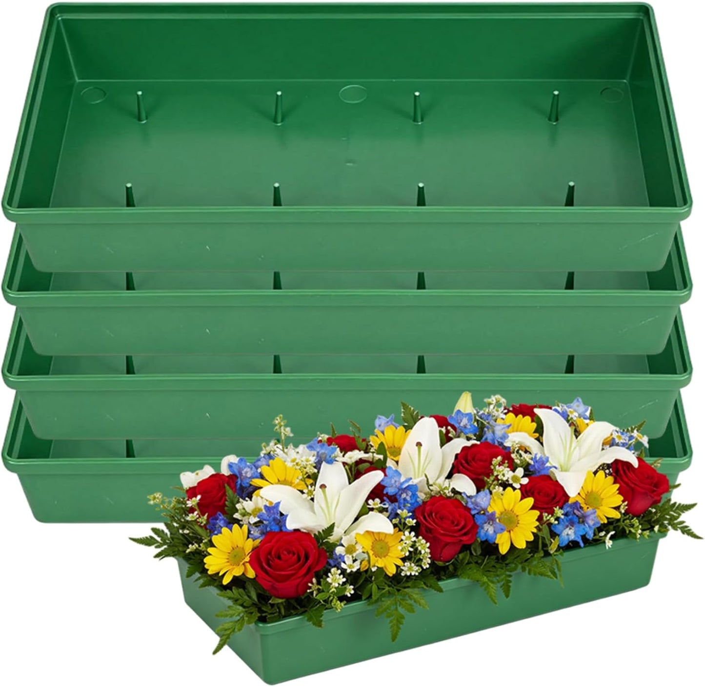 Flower Pots 4 Pack Floral Foam Trays for Wedding Car Decor, Plastic Fl