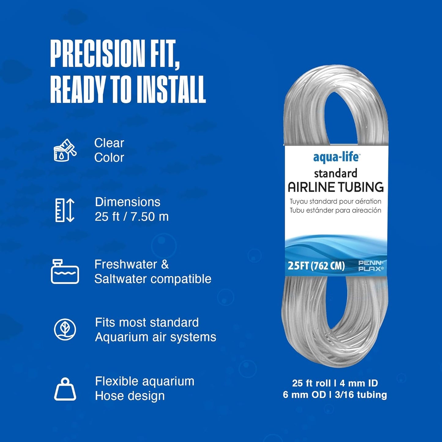 Penn-Plax Aqua-Life Standard Airline Tubing - 3/16 Inch Flexible Airli