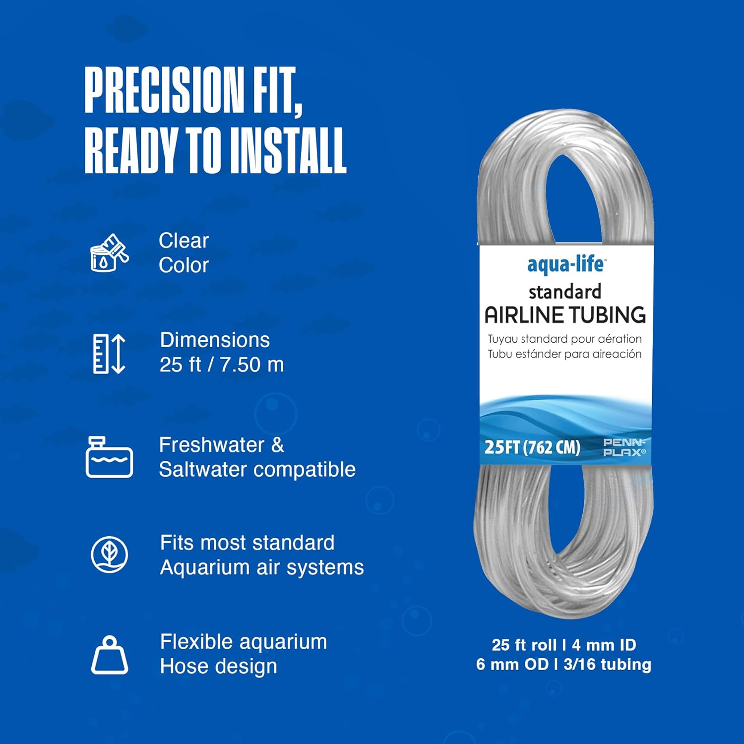 Penn-Plax Aqua-Life Standard Airline Tubing - 3/16 Inch Flexible Airli