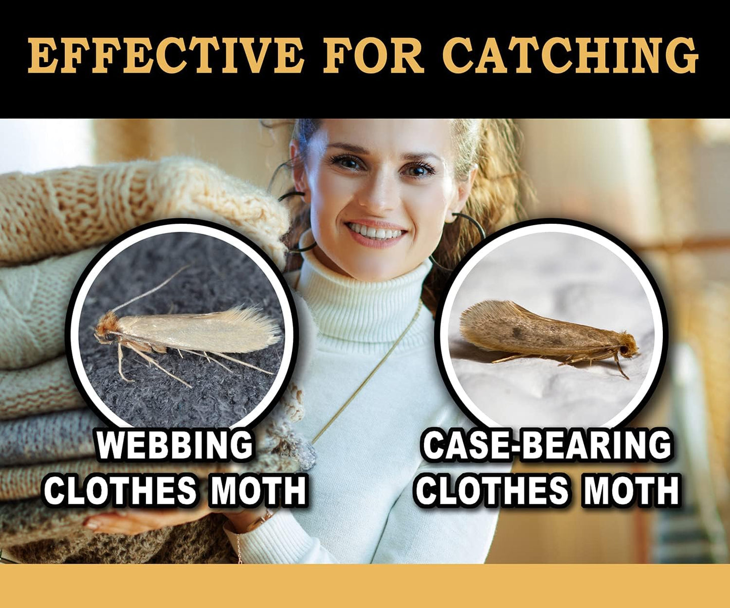 MaxGuard Clothes Moth Traps (12+2 Free Traps) Extra Strength Pheromone