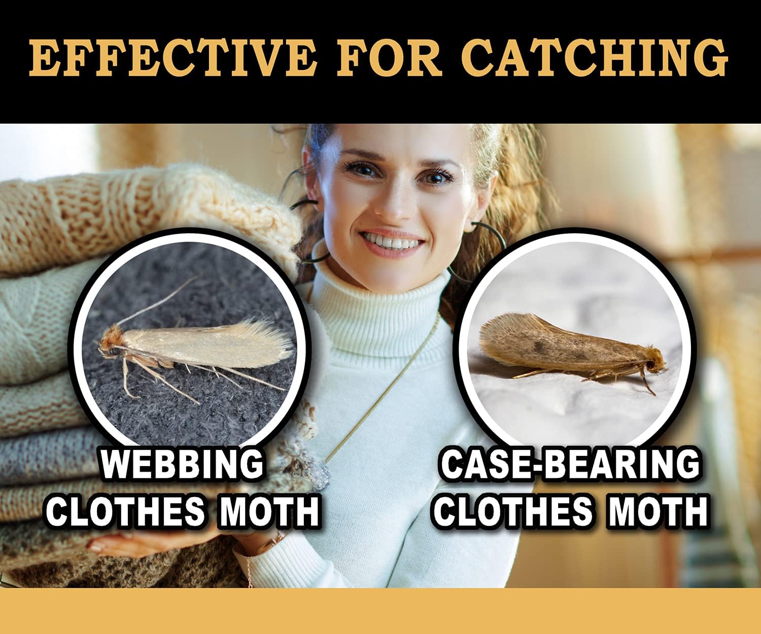 MaxGuard Clothes Moth Traps (12+2 Free Traps) Extra Strength Pheromone