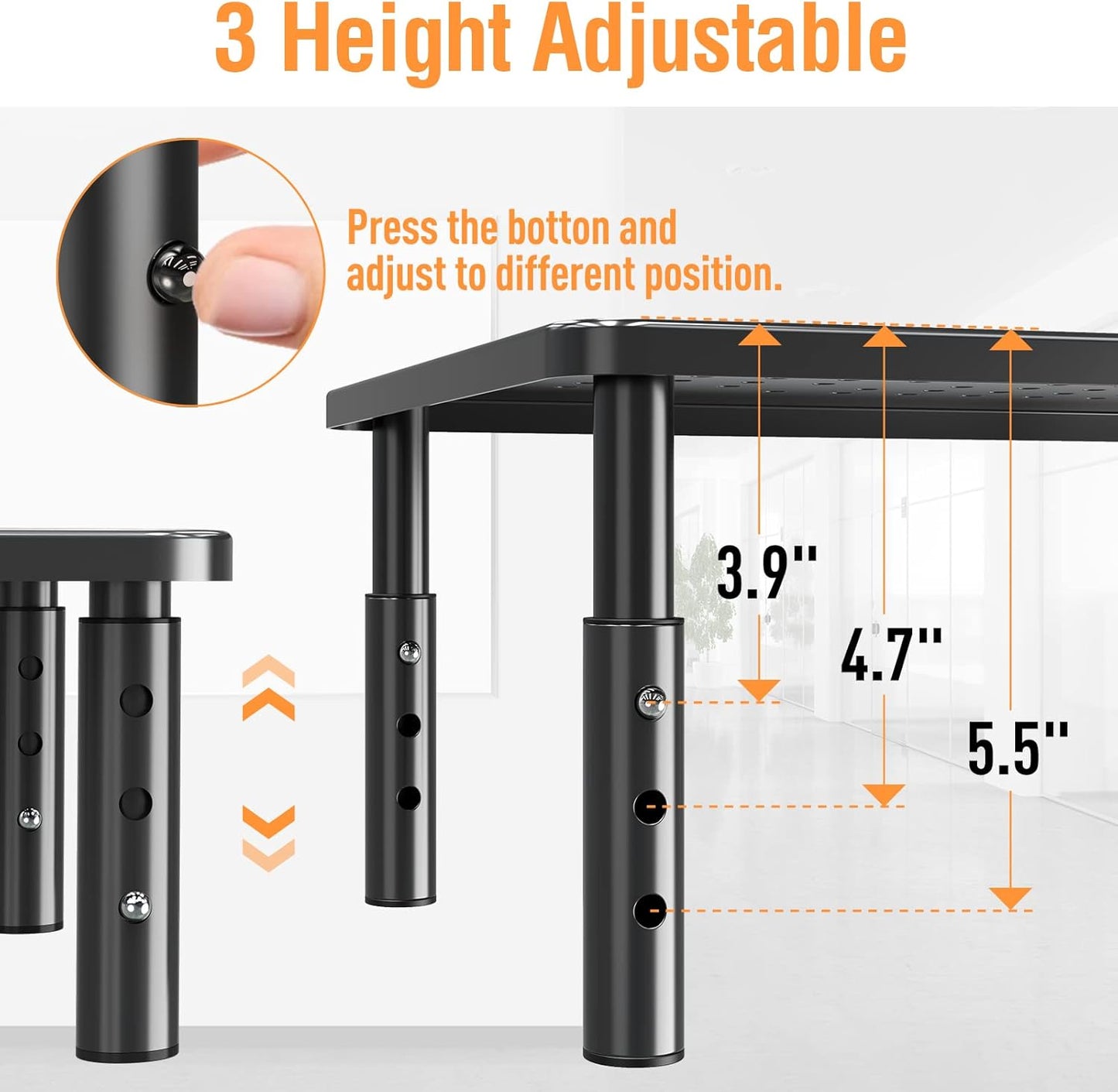 ELIVED 2 Pack Monitor Stand Riser - 3 Height Adjustable Monitor Stand 