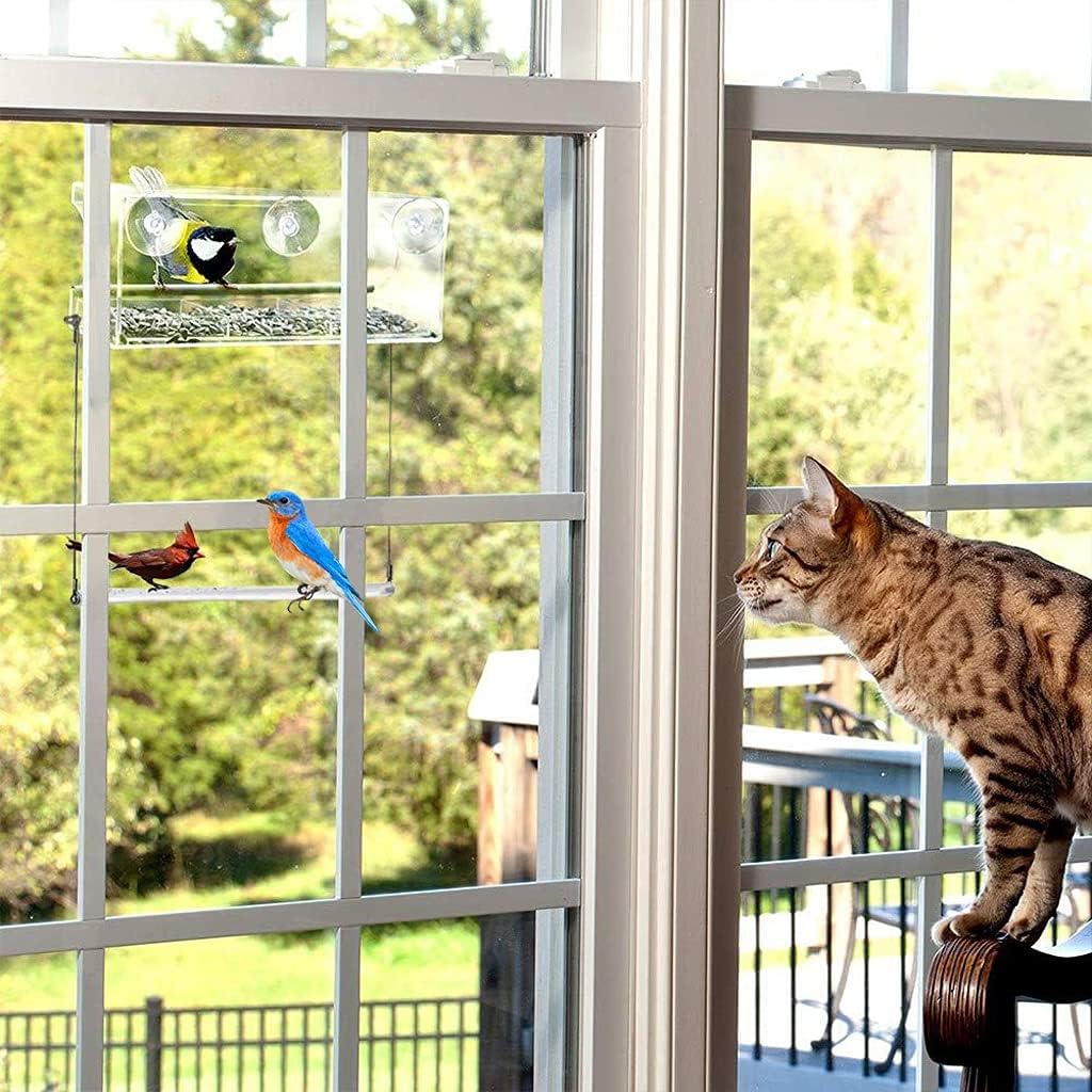 Outdoor Bird Feeders for Wild Birds Finch Cardinal and Bluebird Large Outside Hanging Bird House Kits Drain Holes