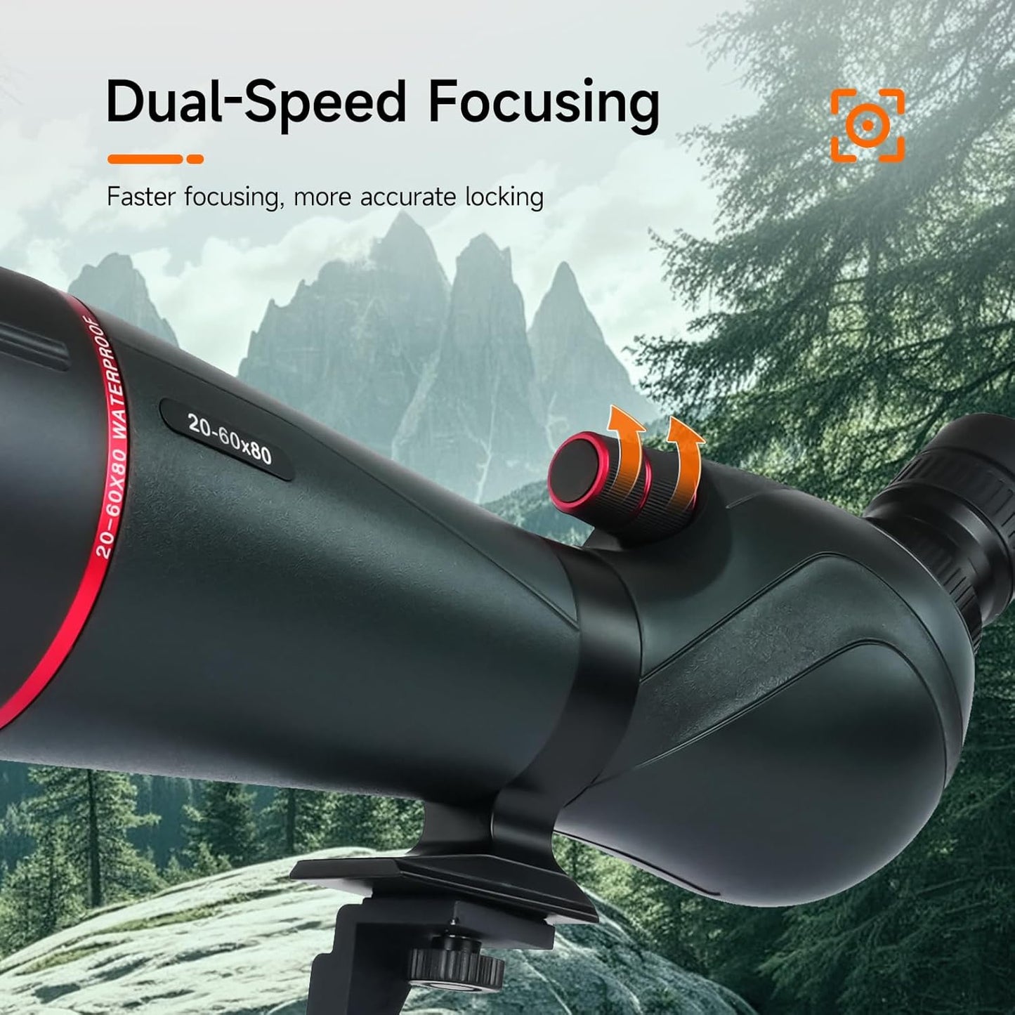 SVBONY SV406 20-60x80 Spotting Scope with Tripod, HD Optical System with BAK4 Prism, Waterproof & Fogproof, 1.25'' Removable Eyepiece, Spotting Scopes for Target Shooting, Bird Watching
