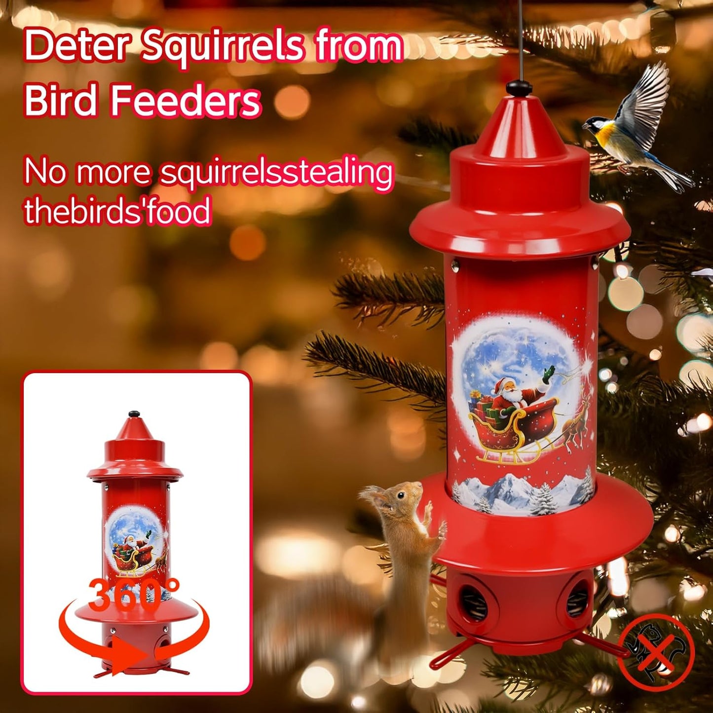 Squirrel Proof Bird Feeders, Long Lasting Bird Feeder for Outdoors, Re