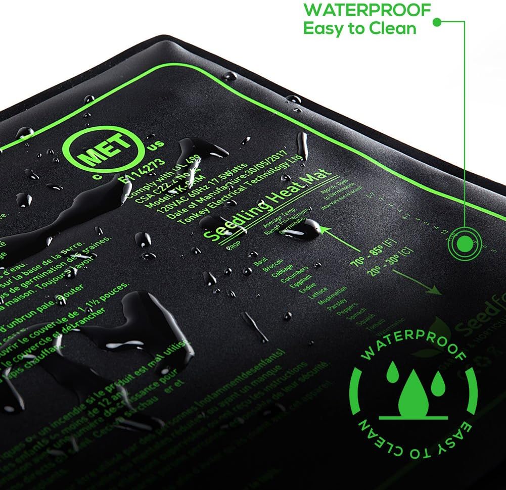 MET Certified 2 Pack Seedling Heat Mat, Seedfactor Waterproof Durable 
