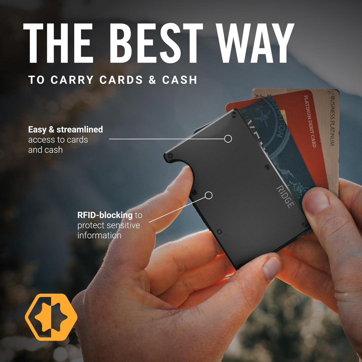 Ridge Wallet for Men - Slim Minimalist Compact Wallet and Card Holder,