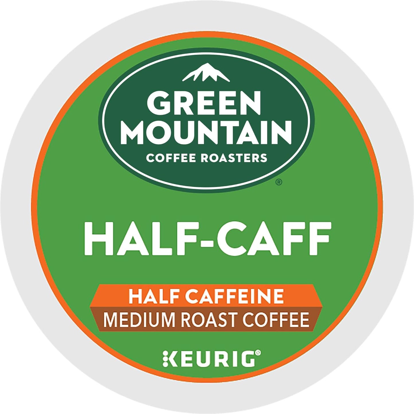 Green Mountain Coffee Roasters Half Caff Keurig Single-Serve K-Cup pods, Medium Roast Coffee, 72 Count