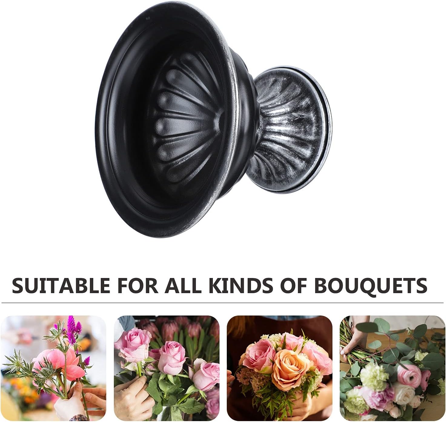 BESTOYARD 1pc Iron Pot Garden Planter Urns Succulent Pot Black Urn Pla