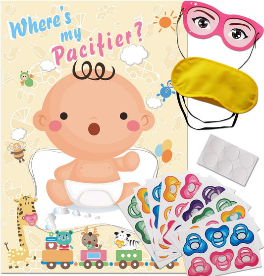 ADJOY Pin The Pacifier on The Baby Game - Baby Shower Party Favors Dum