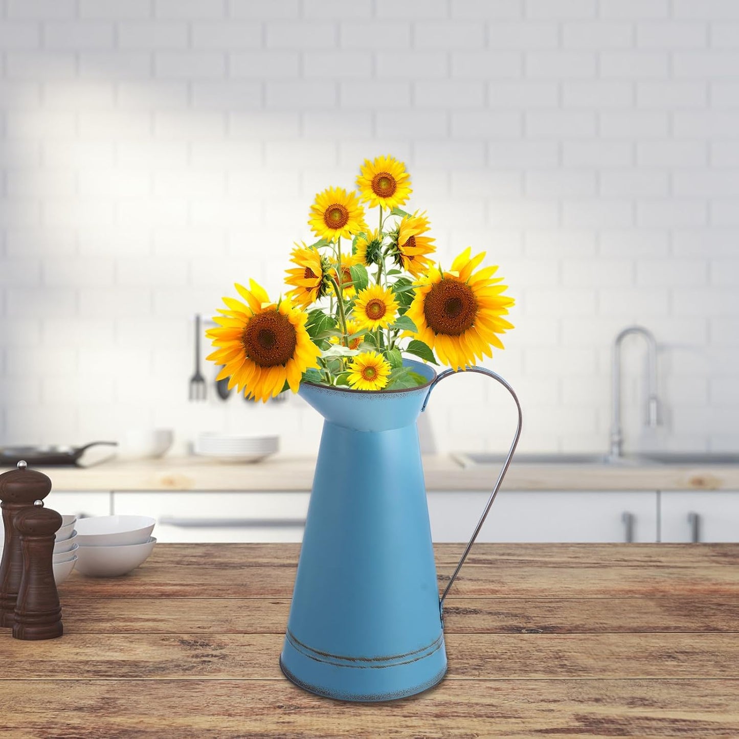 Blue Large Iron Flower Bucket, Multifunctional Metal Planter Pot for Home Décor, Creative Succulent Container Suitable for Indoor and Outdoor Use
