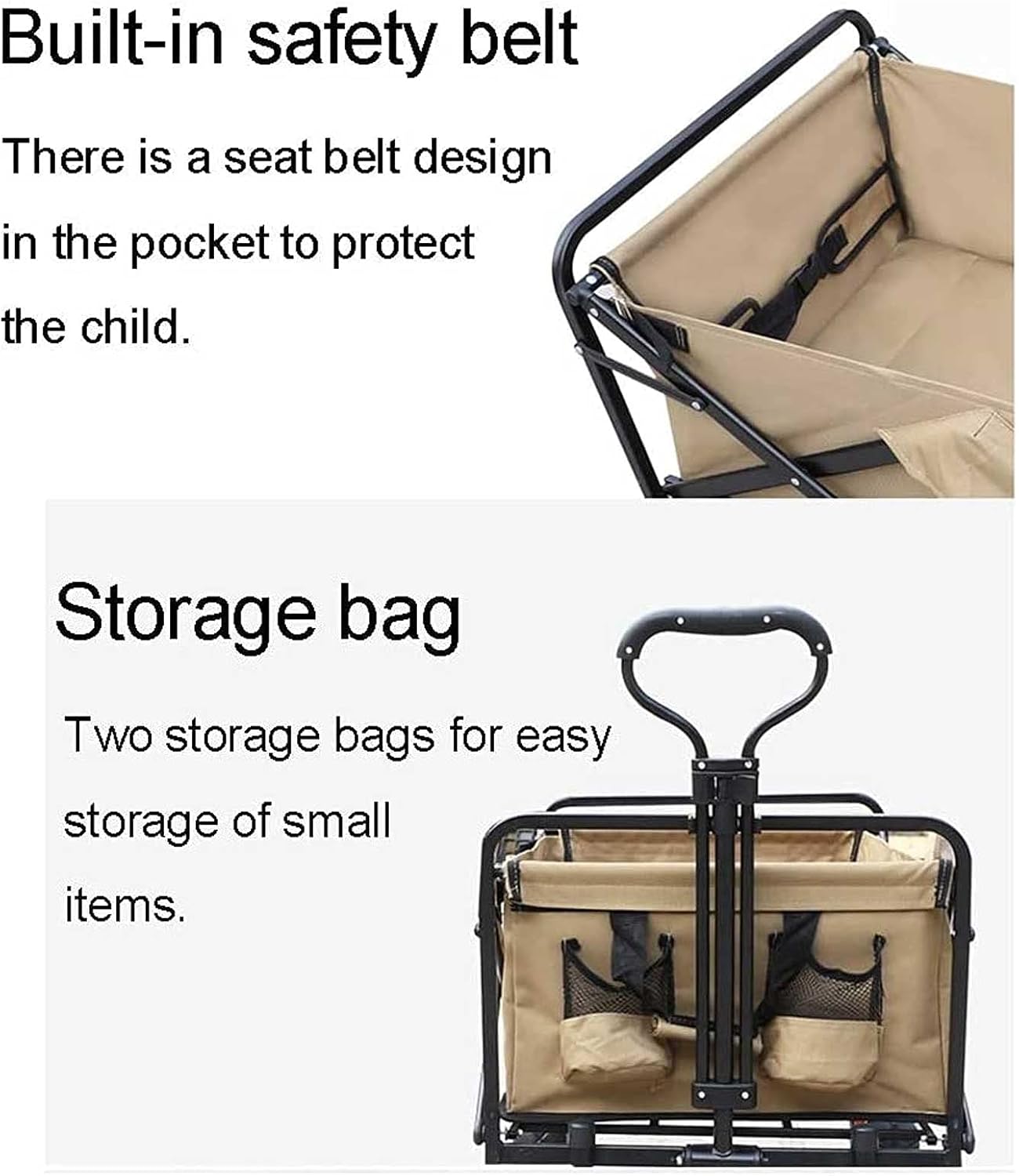 Large Capacity Heavy Duty Wheelbarrow Portable with Retractable Handle Garden Carts and Wagons Outdoor Multi-Function Beach Buggy Suitable for Garden Camping Beach Shopping (Green)