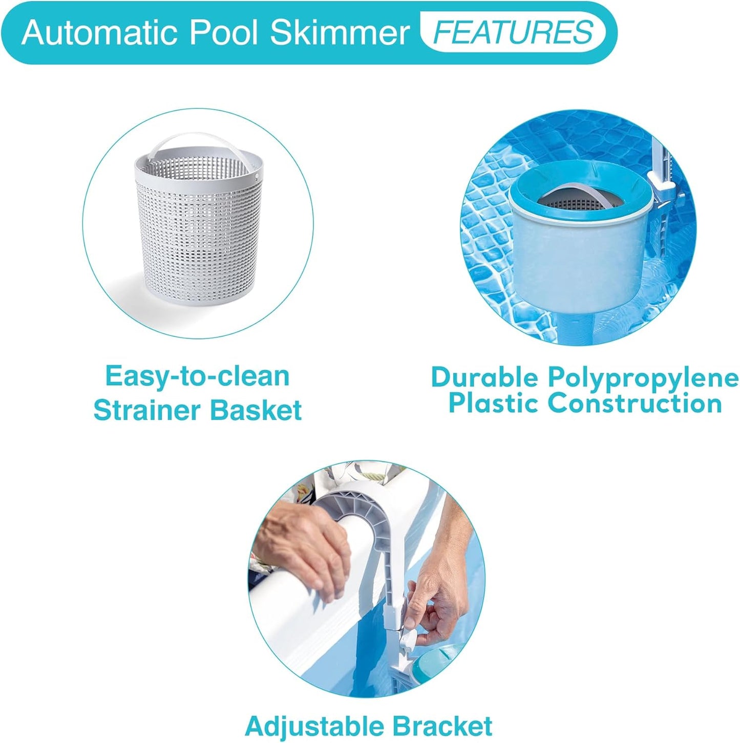 Intex Deluxe 800 GPH+ Wall-Mounted Swimming Pool Surface Automatic Skimmer