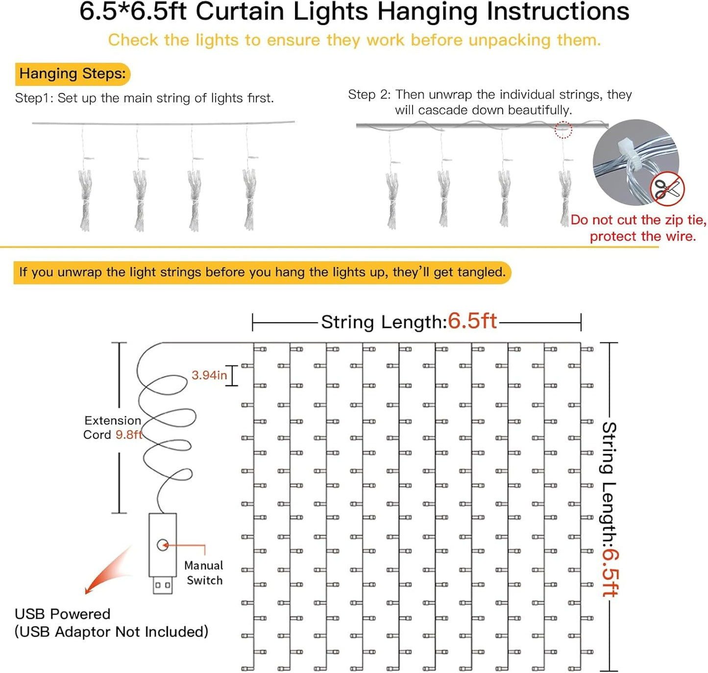 suddus Curtain Lights for Bedroom, 200 Led Hanging String Light Outdoor, Fairy Curtain Lights Indoor for Christmas, Dorm, Wall, Backdrop, Window, Wedding, Party, Birthday Decor, Warm White