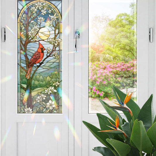Decorative Cardinal Stained Glass Window Film, Cardinal Stained Glass 