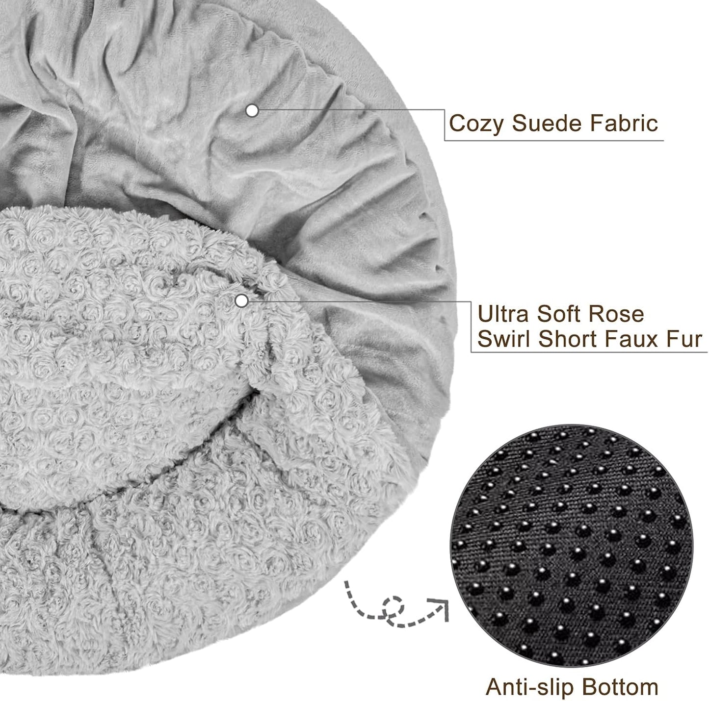 JOEJOY Small Dog Bed Cat Bed with Hooded Blanket, Cozy Cuddler Luxury 