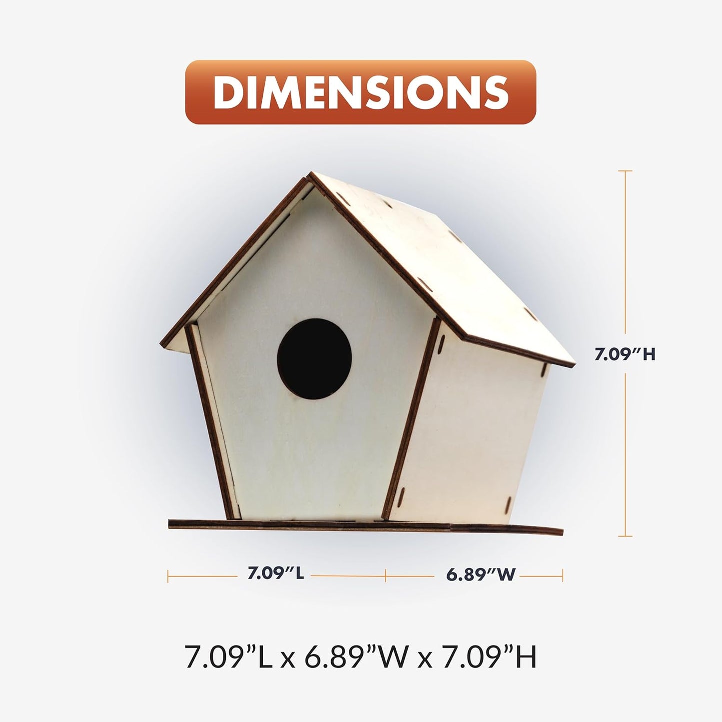 Newhouse Pet DIY Wooden Birdhouse Kit NHP-DIYH-SQ, Easy-to-Build DIY Birdhouse Kit for Kids, Arts and Crafts for Adults and Kids, Bird House for Outside with Weather-Resistant Acrylic Paints