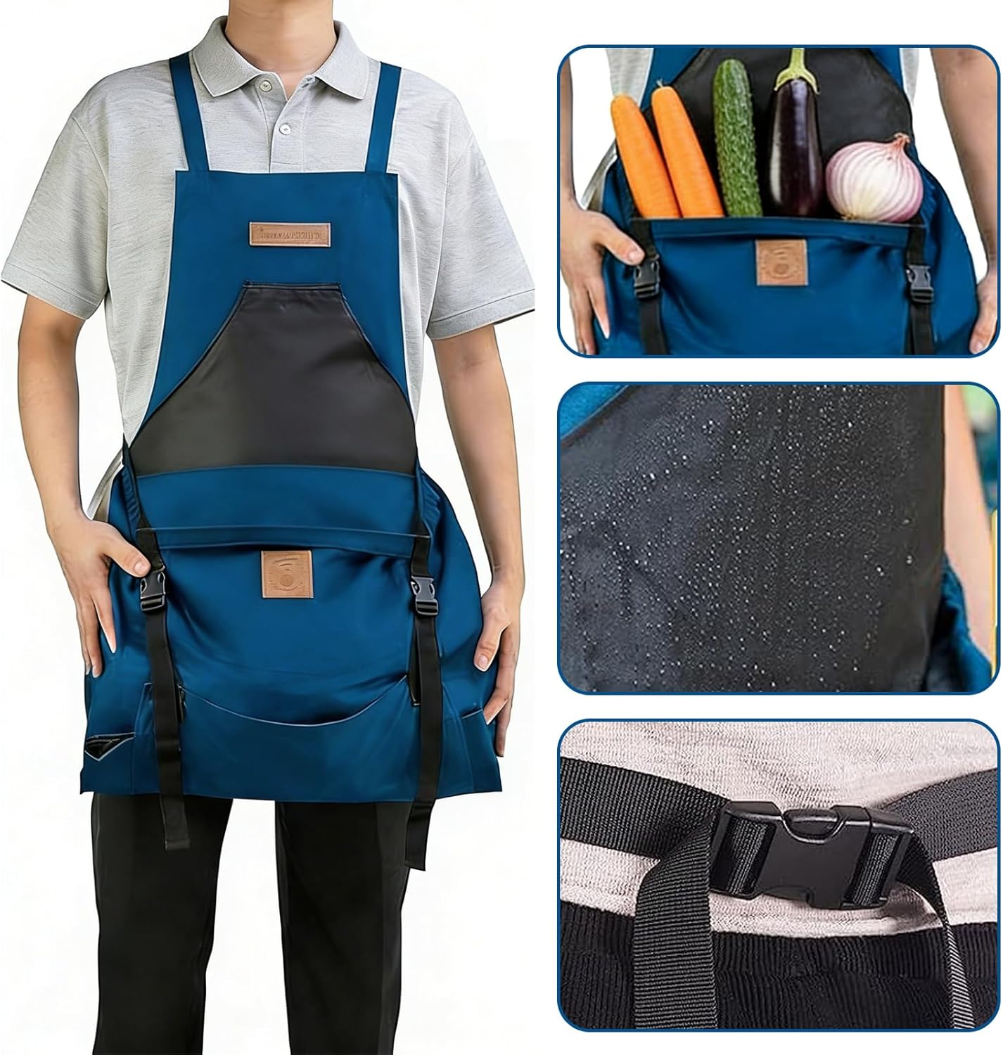 Gardening Apron with Pockets Canvas Garden Harvest Aprons for Women & Men, Gardening Tool Belt for Outdoor Picking