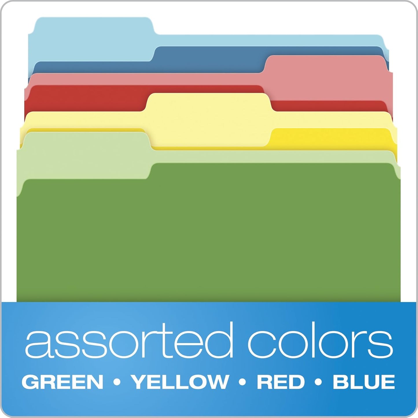 Pendaflex Colored File Folders, 36 Pack, Letter Size (8.5" x 11"), 3 T
