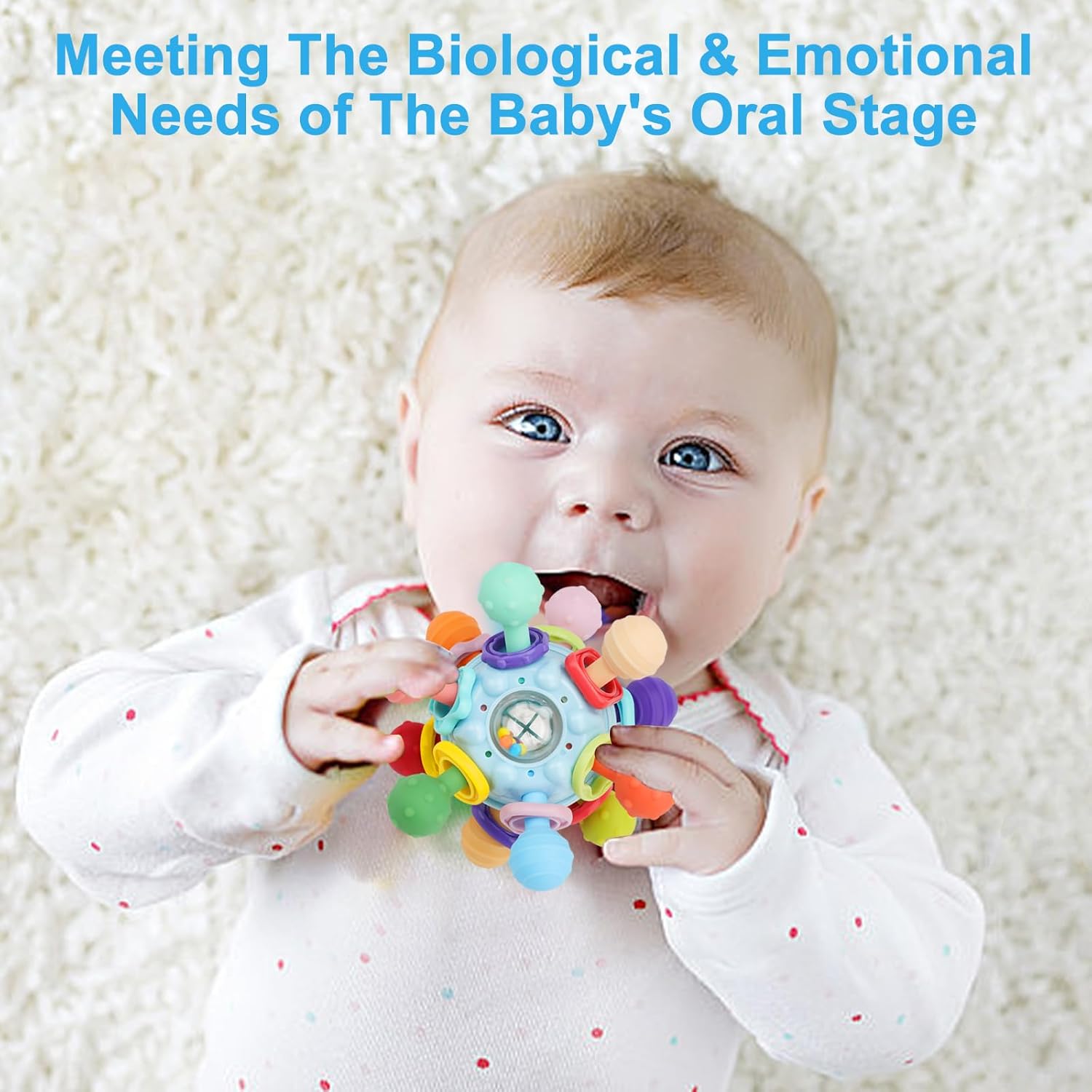 Baby Montessori Sensory Toys for 0-6 6-12 Months, Baby Teether Teethin