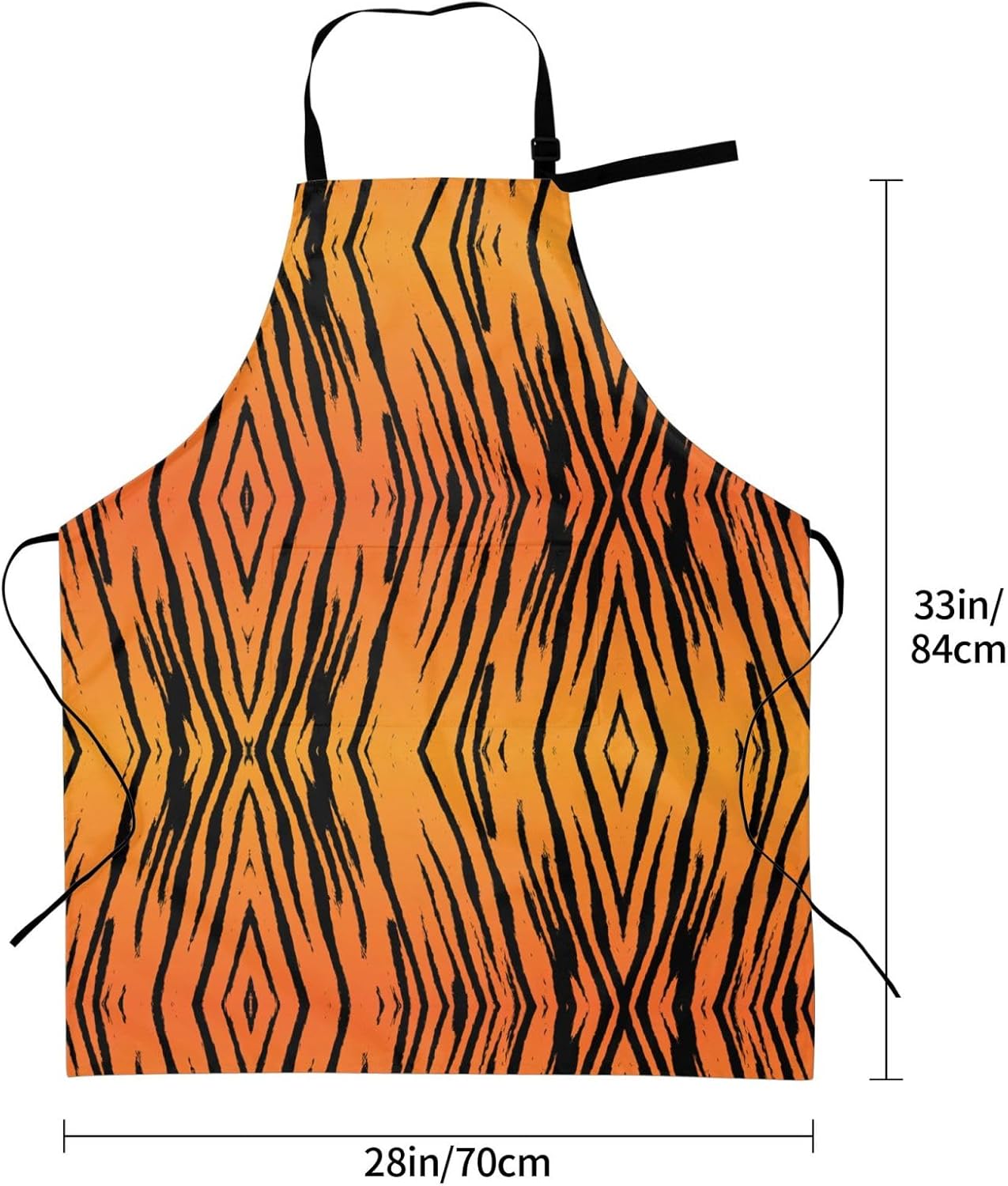 Tiger Stripe print Waterproof apron with pocket adjustable cooking apron for adult kitchen bibs to bake