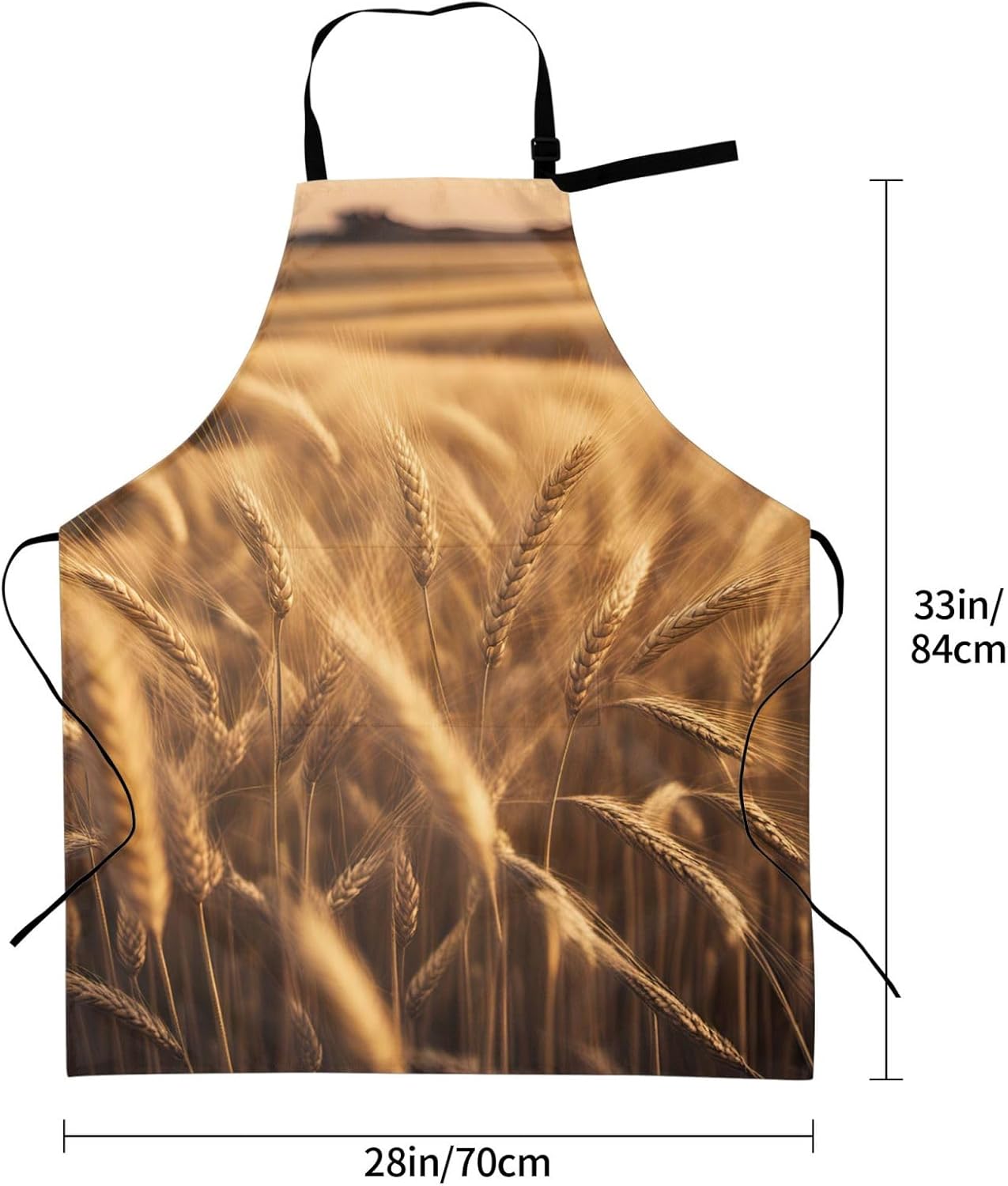 YANYU Wheat Field Print 28x33 In Kitchen Apron Stylish Chef Apron with Pockets for Cooking Baking Painting