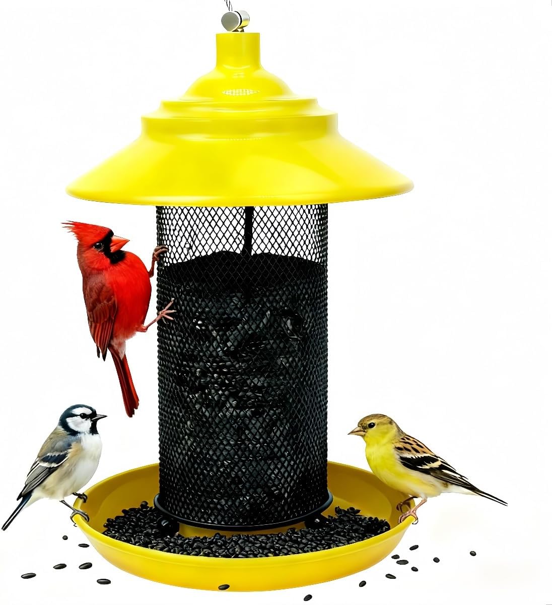 Bird Feeders for Outdoors Squirrel Proof Metal Tube Finch Feeder Bird Feeder for Nyjer/Thistle Seed for Goldfinches, Sparrows & Wild Birds