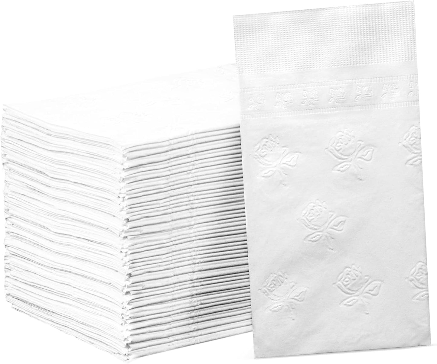 GUSTO [300 Count - 7 ½” x 4 ¼” Folded] Paper Dinner Napkins - Disposable 2-Ply White Party Napkins (15” x 17” Unfolded) - Formerly Comfy Package