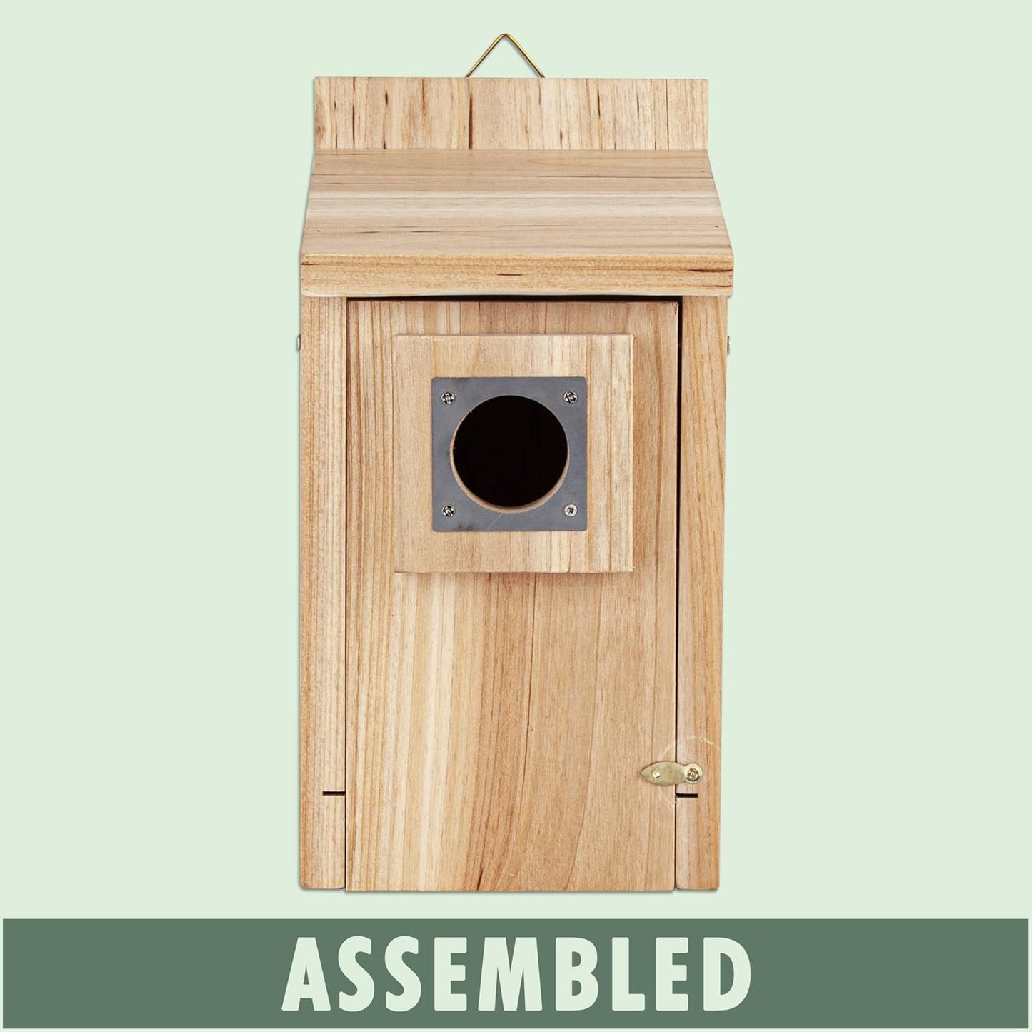 CARTMAN 0.6 Inch Thick Wood Bird Houses with Stainless Steel Guard, Hummingbird House for Outside Clearance Garden Country Cottages 2pk