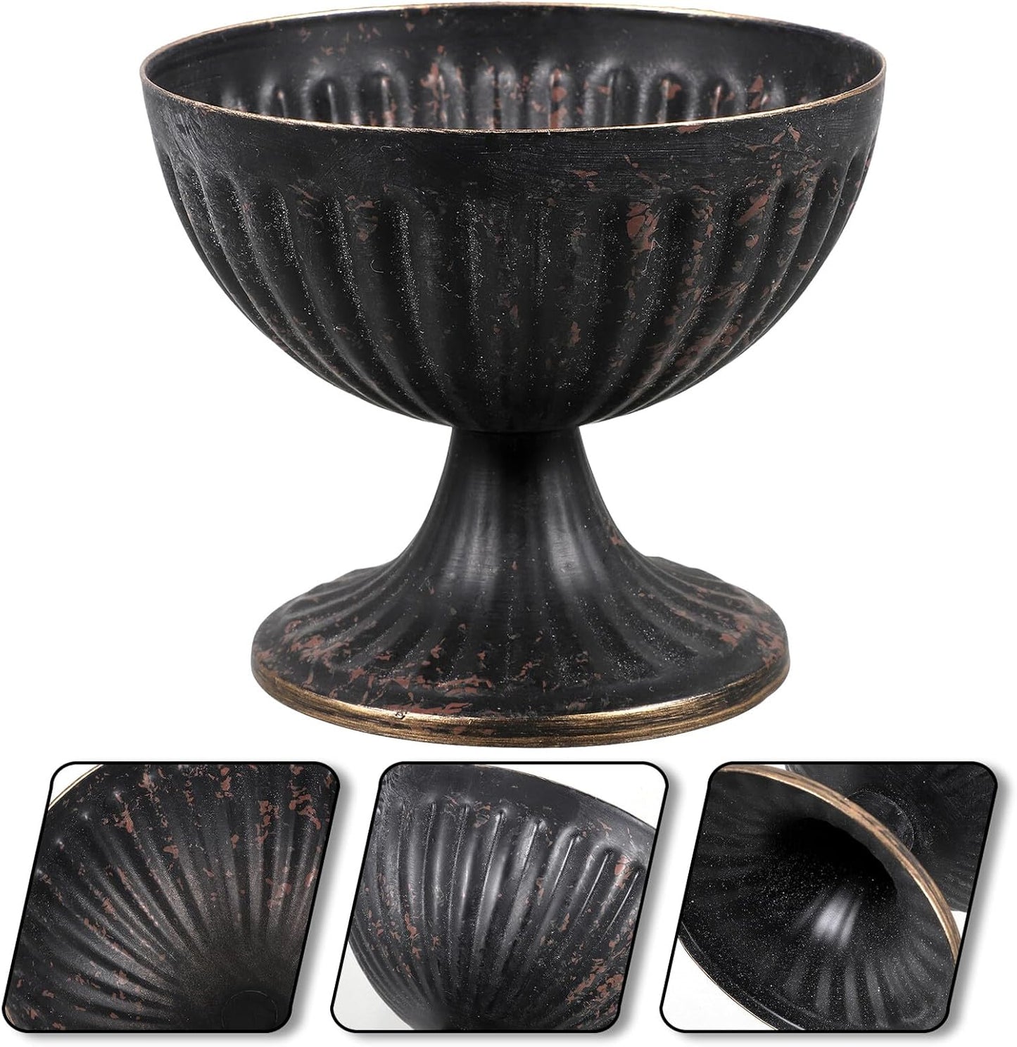 Milisten Retro Iron Urn Vase Rustic Metal Flower Pot Wedding Table Cen