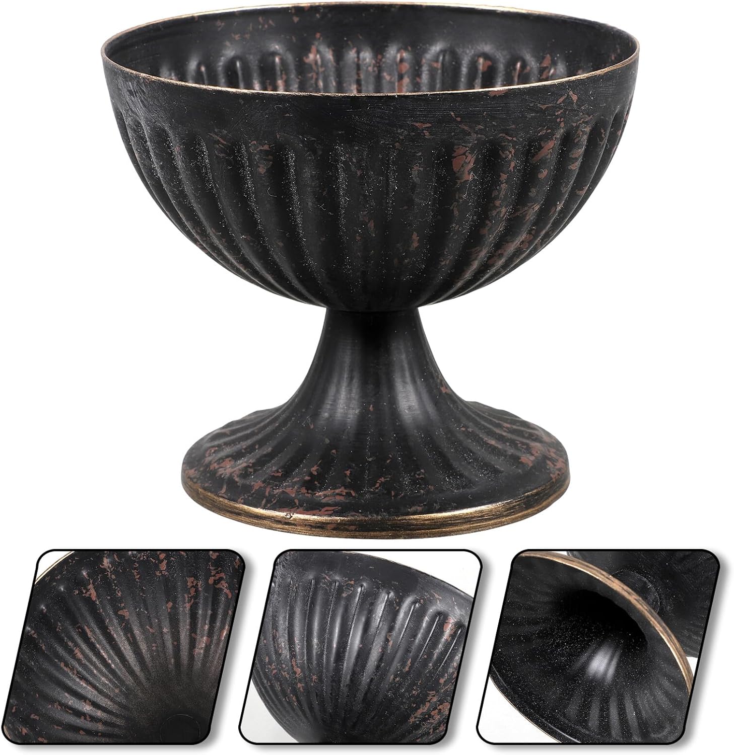 Milisten Retro Iron Urn Vase Rustic Metal Flower Pot Wedding Table Cen