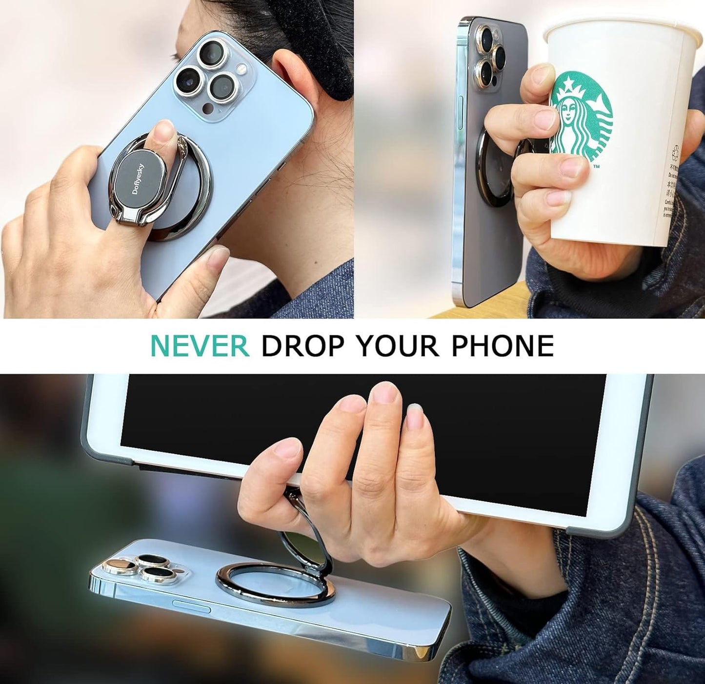 Magnetic Phone Ring Holder with Magsafe, Double Adjustable Gym Finger 