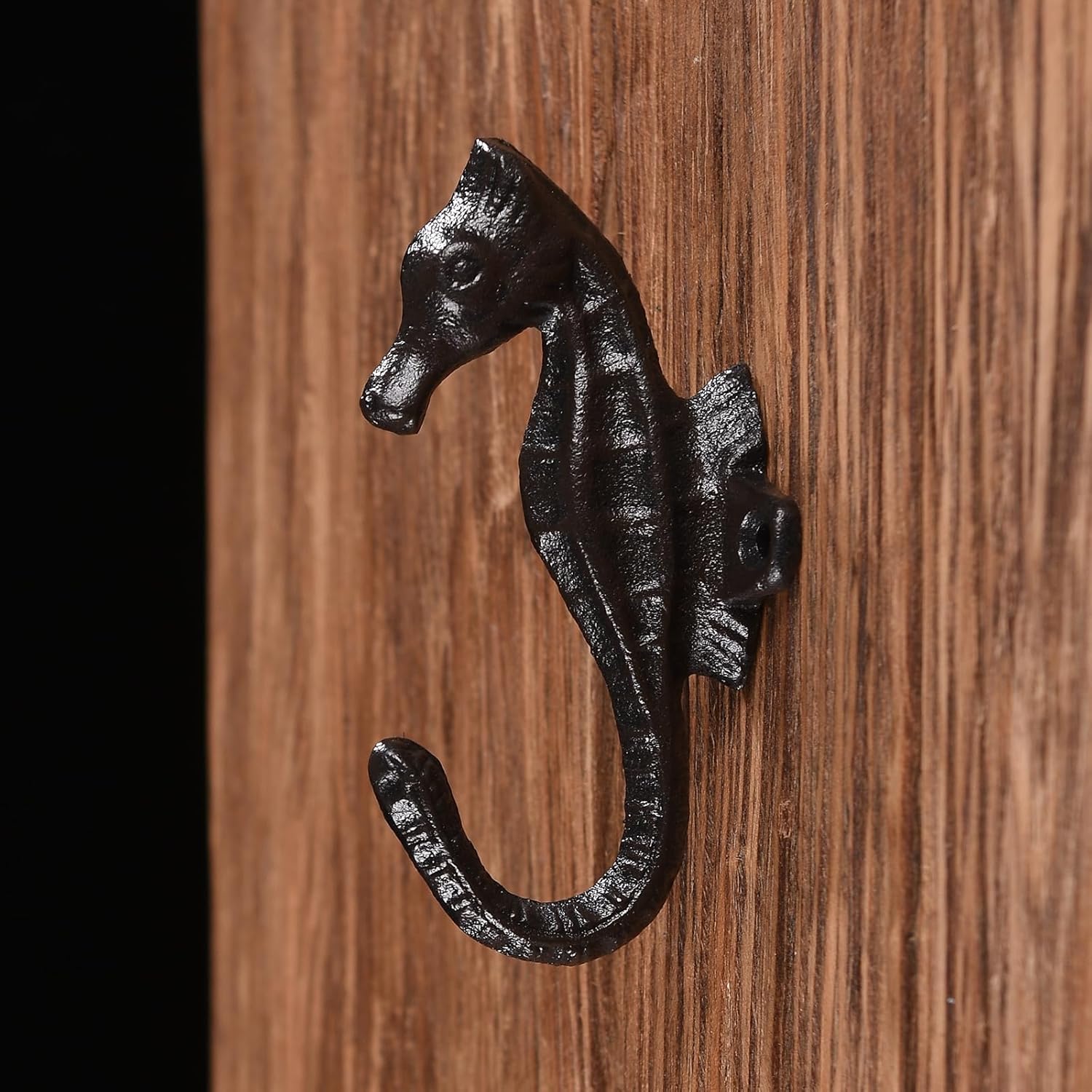 BRASSTAR Cast Iron Seahorse Shape Wall Hooks Coat Rack Hangers Rustic 