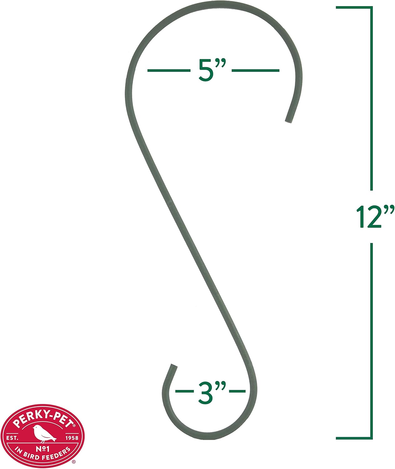 Perky-Pet 12-Inch Metal Hanging Hook for Bird Feeders, Hanging Baskets, and Outdoor Garden Decor - 67A - Rust Resistant Finsih - 35 lb Weight Limit - Hook for Bird Feeders Outdoors