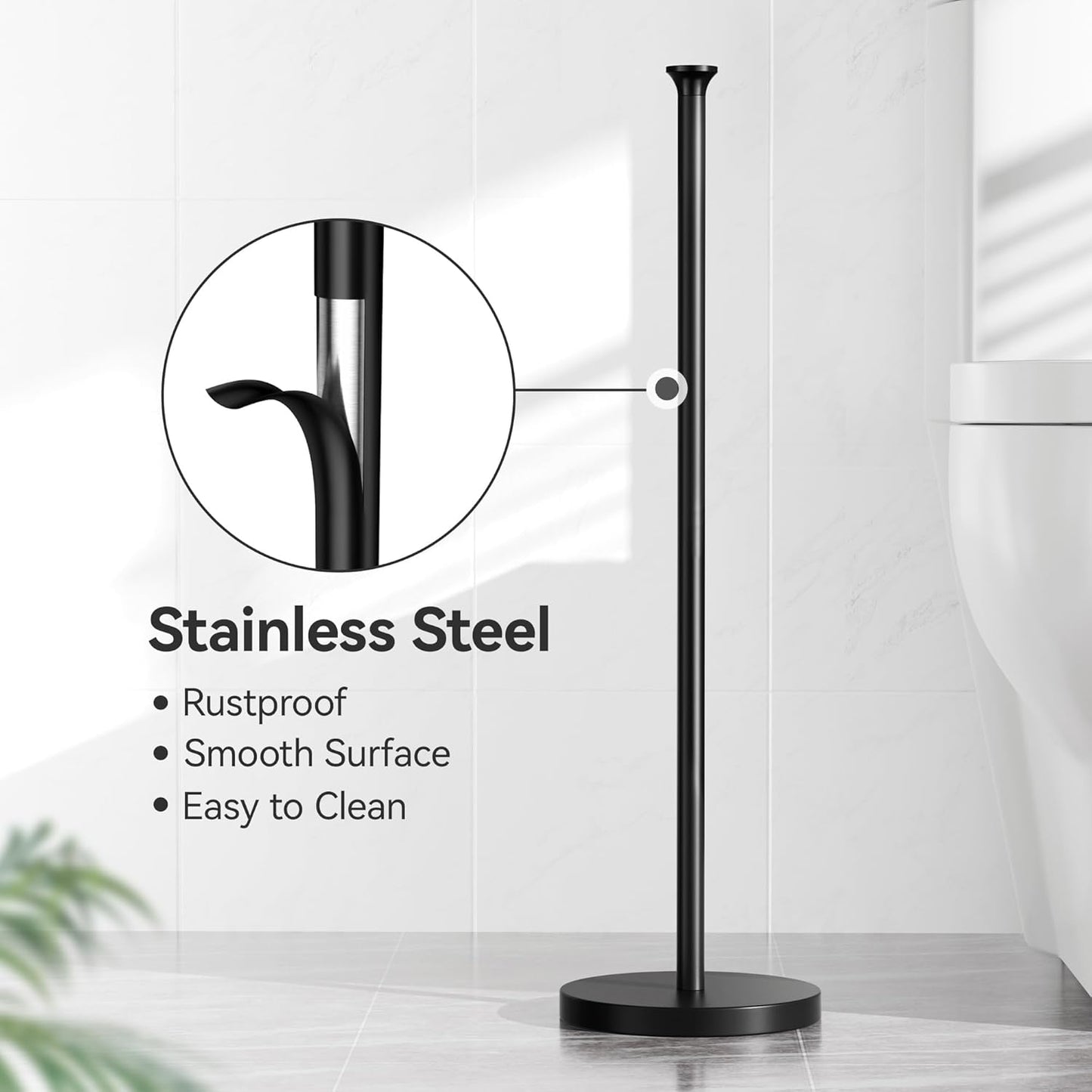 Toilet Paper Holder Stand(with Reserve Function), Free-Standing Spare 