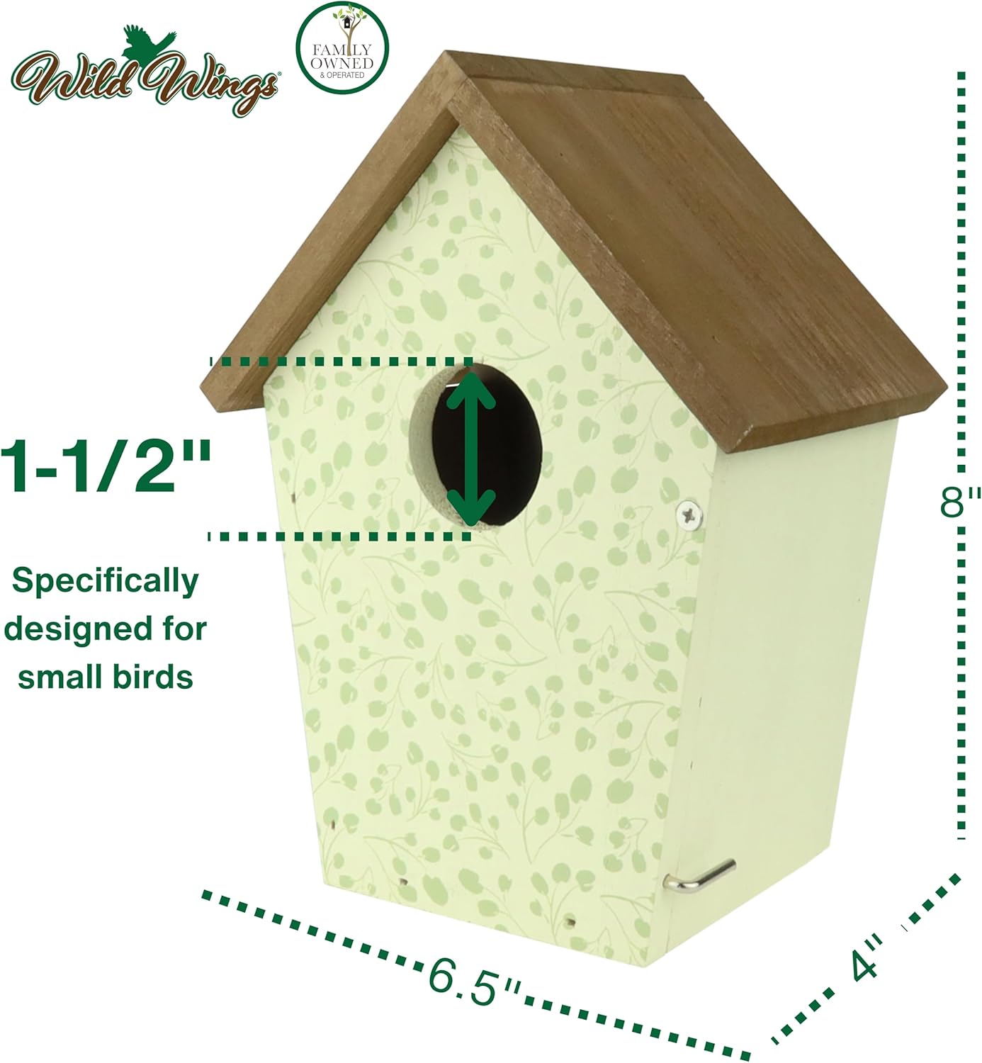 Wild Wings Decorative Bluebird House Spring Ivy, White