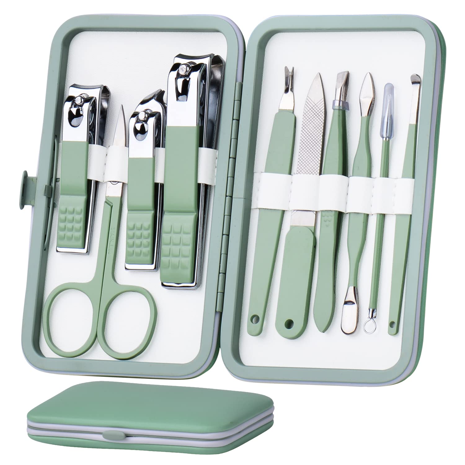 Manicure Set 10 in 1 Stainless Steel, Nail Clippers Scissors Pedicure 