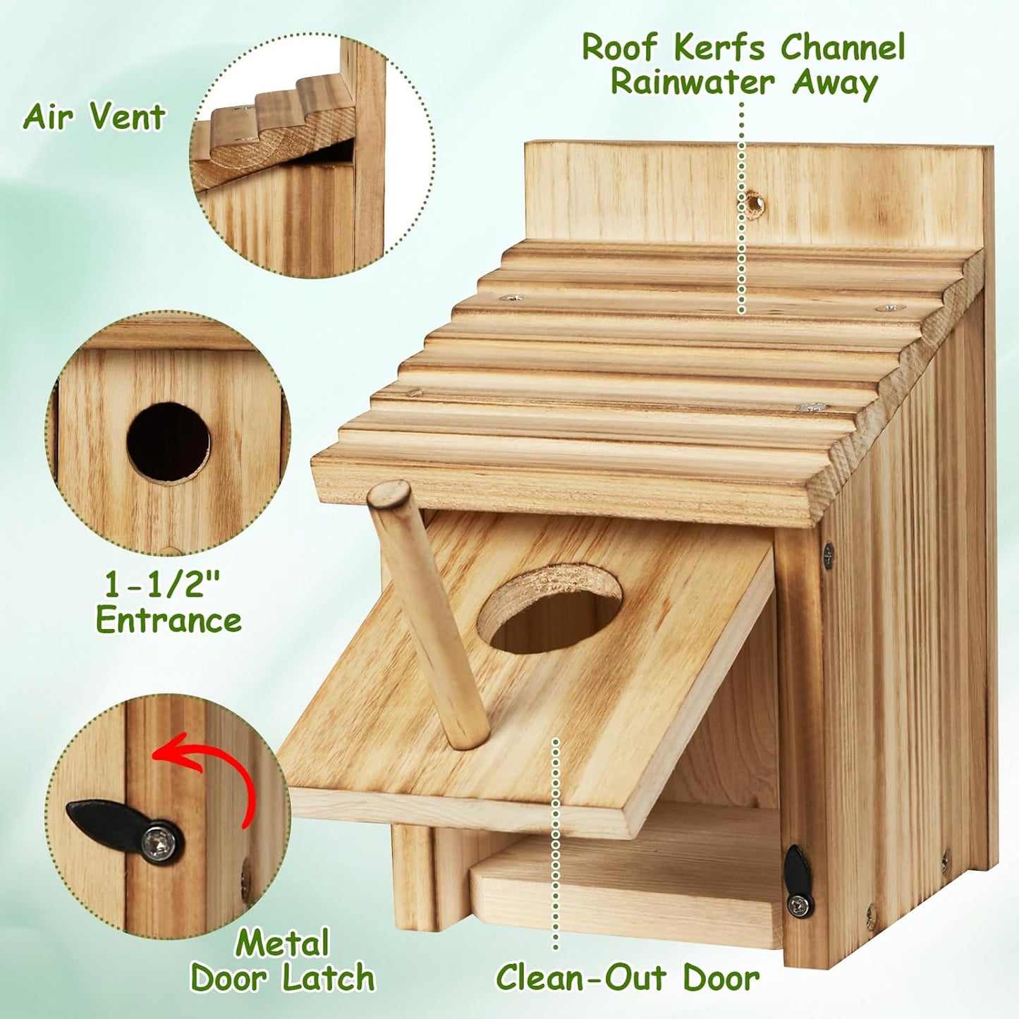 Outdoor Wooden Bird House, Birdhouse DIY Assembly Kit, Durable Bluebir