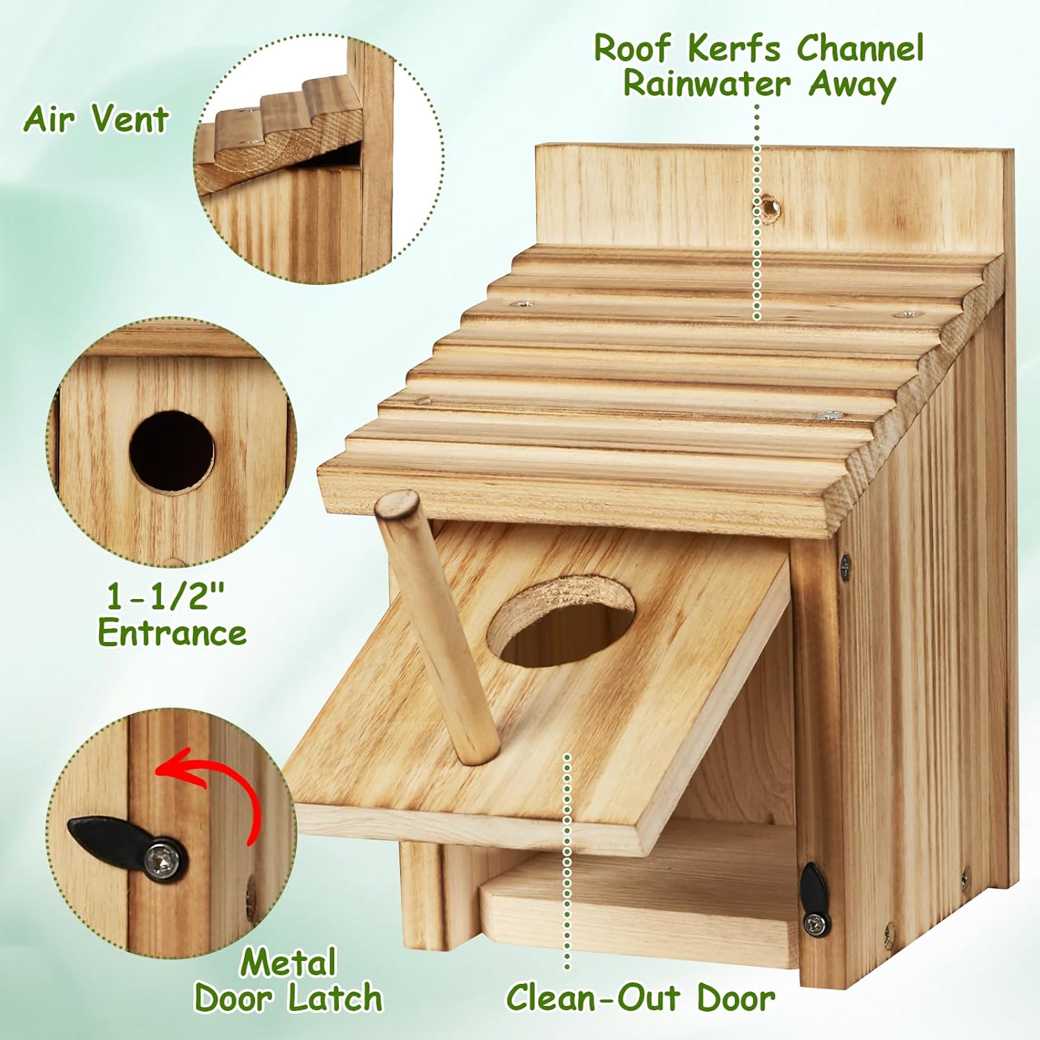 Outdoor Wooden Bird House, Birdhouse DIY Assembly Kit, Durable Bluebir