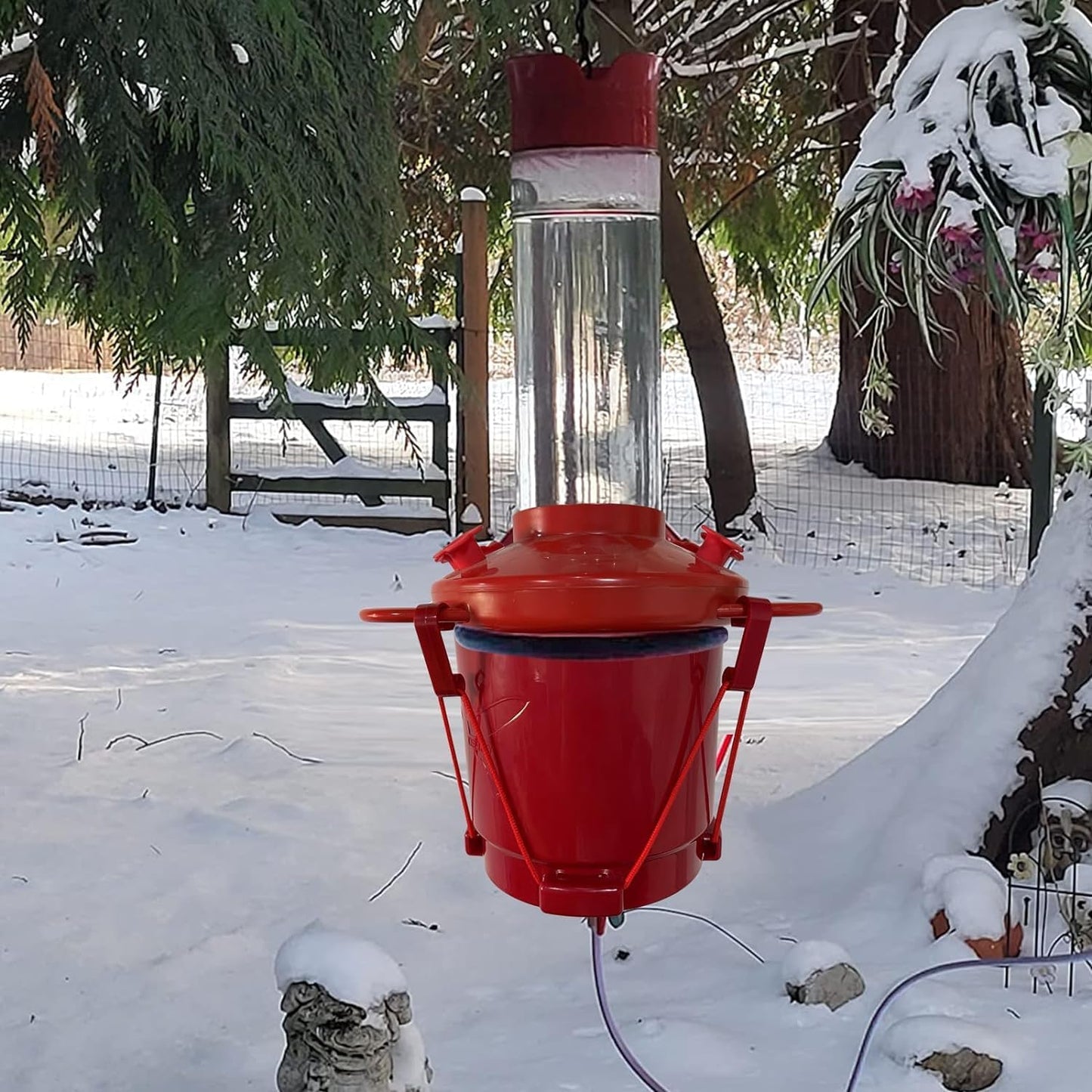 Hummingbird Feeder Heater Outdoors, Bird Feeder Hearth Warmer Attaches to Feeder Bottom, Hummingbird Nectar Warmer for Garden Patio Yard in Freezing Weather (Red)