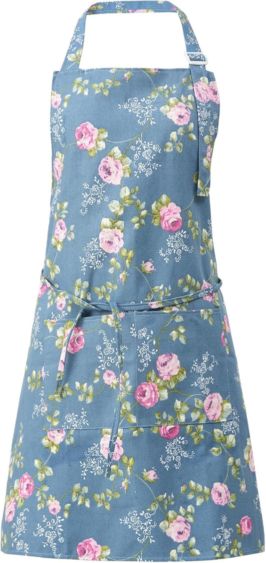 DILLMAN Aprons for Women with Pockets Cotton Linen Cooking Kitchen Bak
