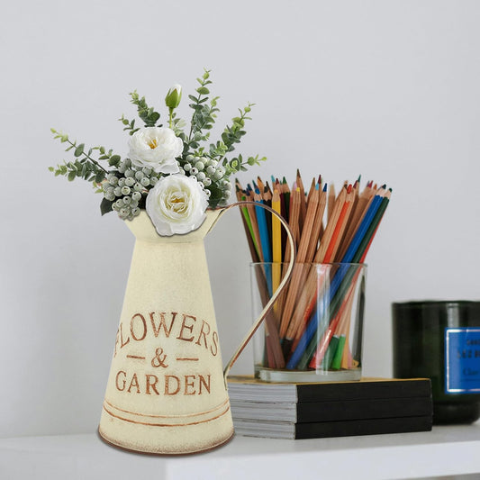 Milisten Vintage Metal Flower Pot for Retro Style Desktop Container fo