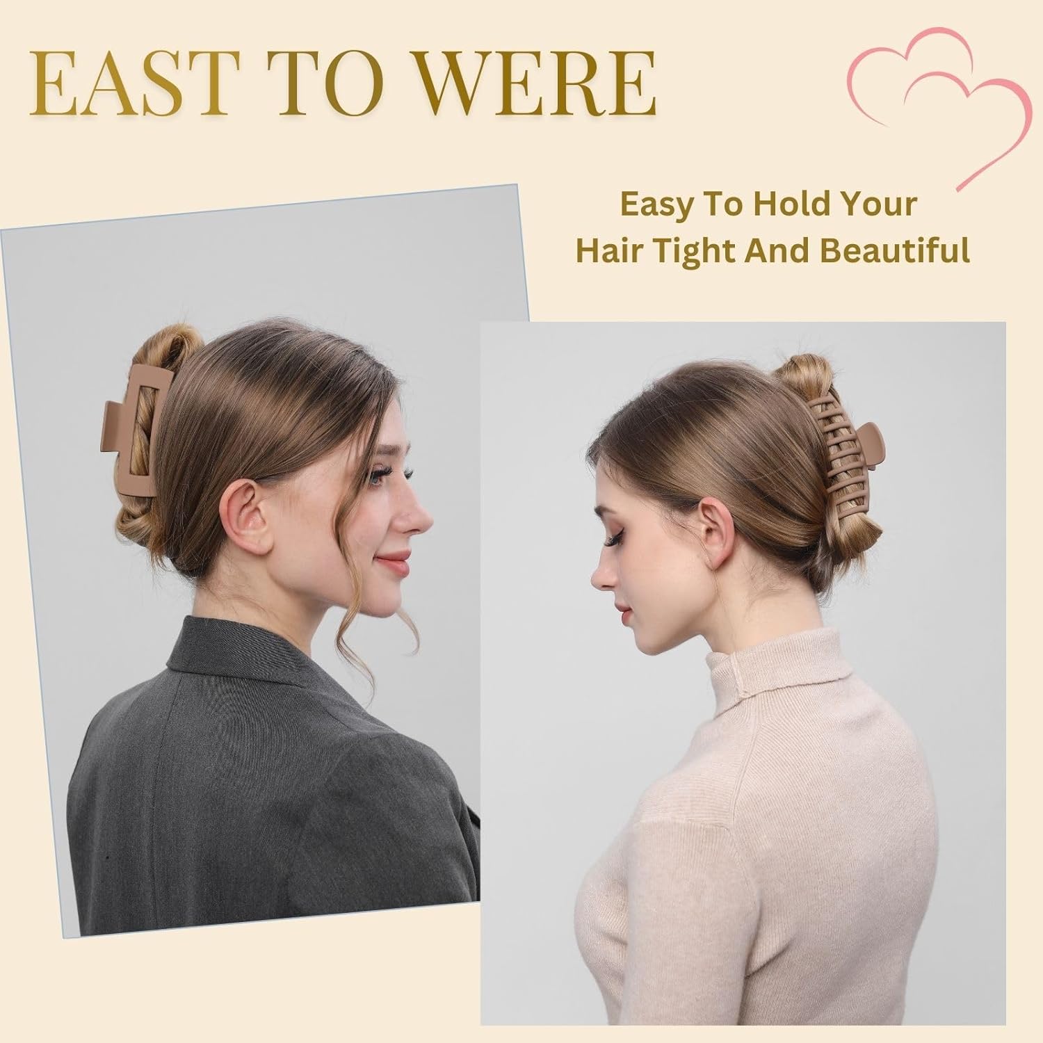 LuSeren Hair Clips for Women 4.3 Inch Large Hair Claw Clips for Women 