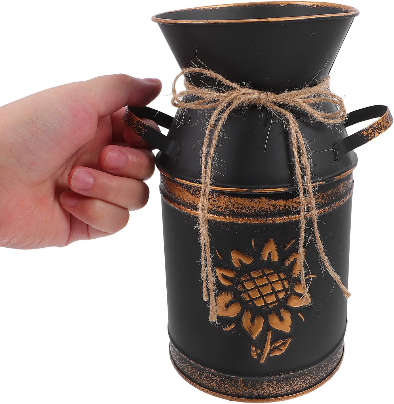 Milisten Vintage Metal Flower Bucket Vase Floral Art Planter for Balco