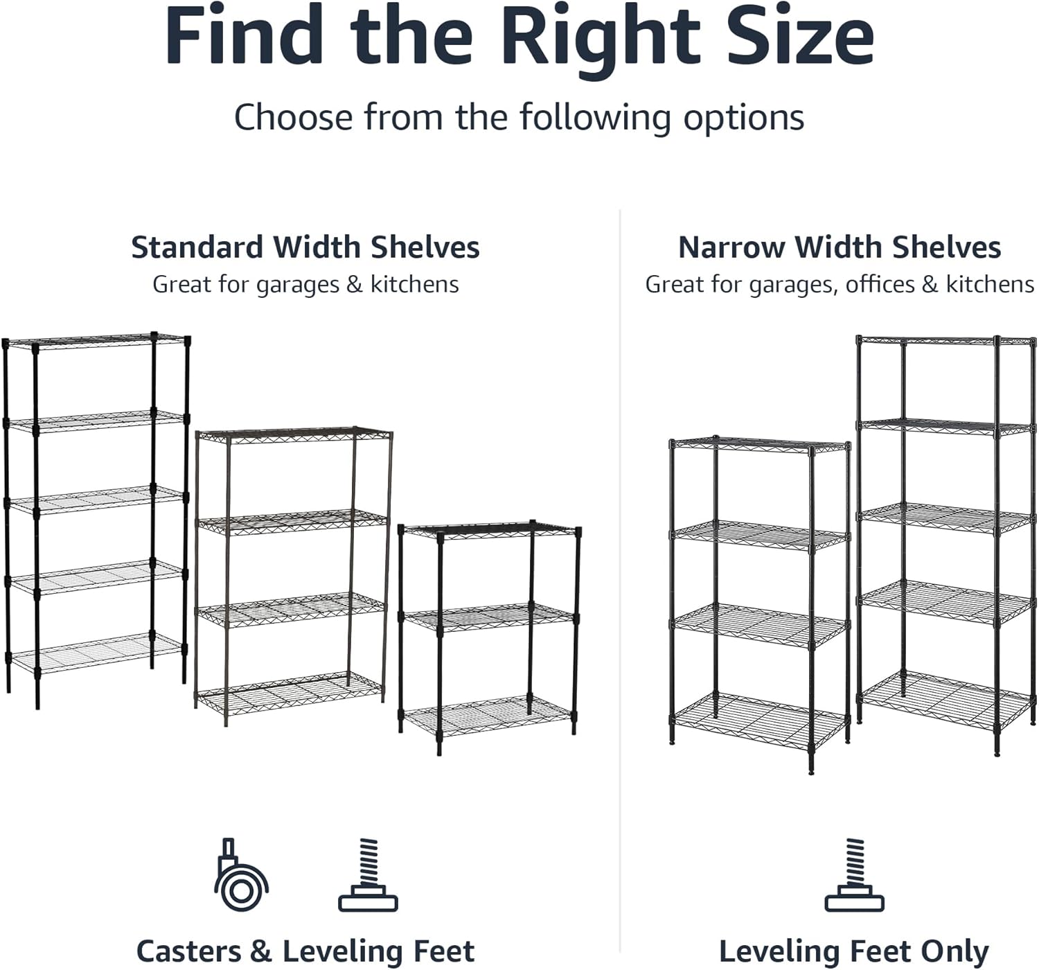 Amazon Basics 3-Shelf Adjustable Heavy Duty Steel Wire Rack Storage Sh